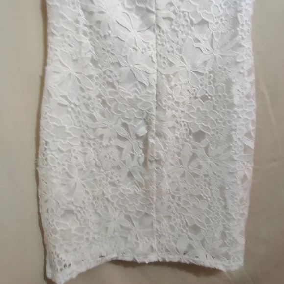 FOREVER 21 NWT Cream Knit Multicolor Floral Embroidered Off The Shoulder Dress L - Picture 11 of 16